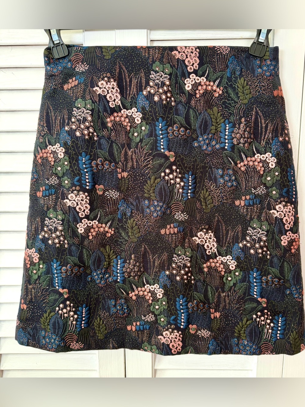 Ann Taylor Night Garden Tapestry Pencil Skirt Shimmer Floral Size 4